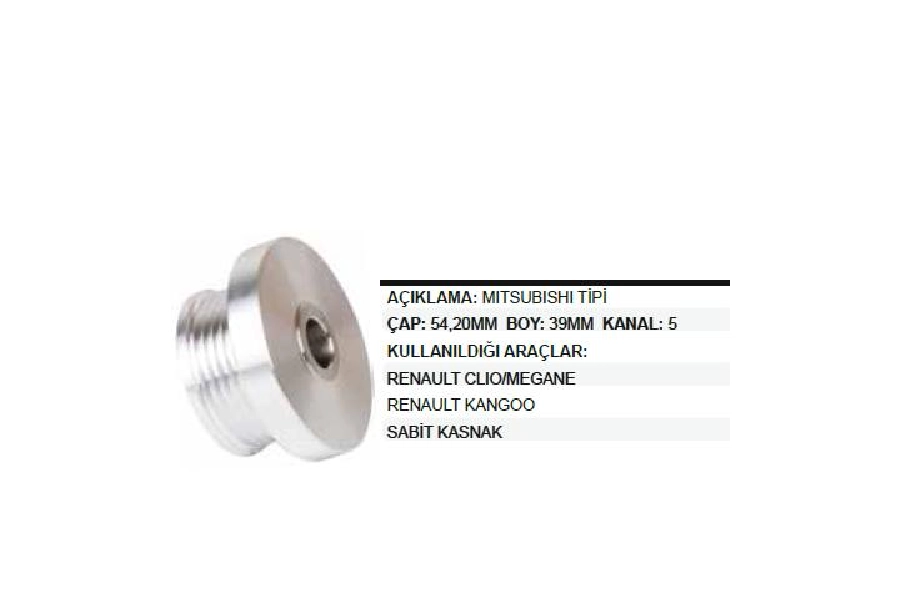 Alternatör Kasnak Mitsubishi Clio, Megane, Kango 5 Kanalsabıt | OEM AKS170