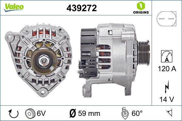 Alternator 12V 120A Audi A6 S6 A8 | VALEO 439272