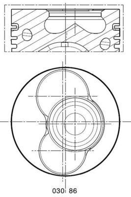 Piston+Segman (79,51mm Std 3, 4, Pistonlar) Golf IV Bora Transporter T5 Audi A3 A4 A6 Alhambra Cordoba Ibiza IV Leon Toledo II Fabia Octavia Superb 1,9TDI Arl Asz Avf Awx Axb Axc Blt Brr Brs 00>09 | MAHLE 030PI00087100 | OEM 038107065CH 038107065CH