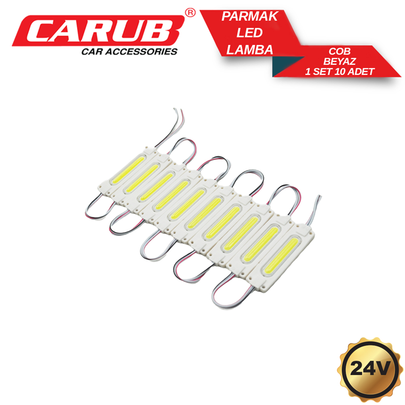 Carub 24V 10 Lu Parmak Lamba Beyaz Balık Sırtı