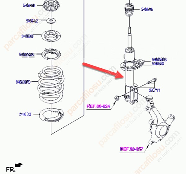 On Amortisor Sag Hyundai I20 2015> | SACHS 319 959 | OEM 54660-C8000 54660-C8010