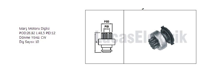Marş Dişlisi 10D - Bosch Tipi Ford Courier 1.6 Ford Fiesta 1.25İ 16V, Ford Ka 1,3-1,6 | OEM SDR1139
