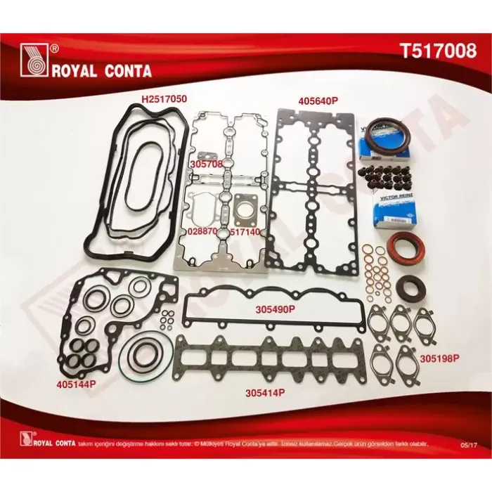 Motor Takim Conta (Alt / Ust Full) Reinz Keceli Subap Lastikli S,K,C Haric Ducato 01> Iveco Daily 01> 2,3JTD Karsan Jest J10 2,3JTD 06> | ROYAL T517008 | OEM 504049360
