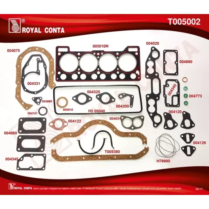 Motor Takim Contasi Kecesiz R12 Toros 1,4 | ROYAL T005002 | OEM 7701460626