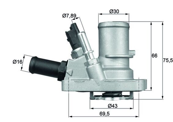 Termostat (Komple) / (88C) Albea Doblo Linea Punto Idea Bravo 500 1.4 Benzinli (Musurlu) | MAHLE TI14488 | OEM 55202176