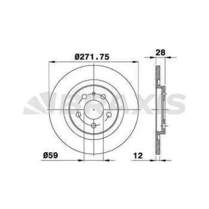 Arka Fren Aynasi P807 2.0-2.2HDI 02> C8 2.0HDİ 2.2HDİ 02> Ulysse 02> (CAP:272 KALINLIK:12X5DELIK) | BRAXIS AE0254 | OEM 4249.C0 4249.C0 4246.P3 4246.P4 9464222687 4246.P3 4246.P4 9464222687