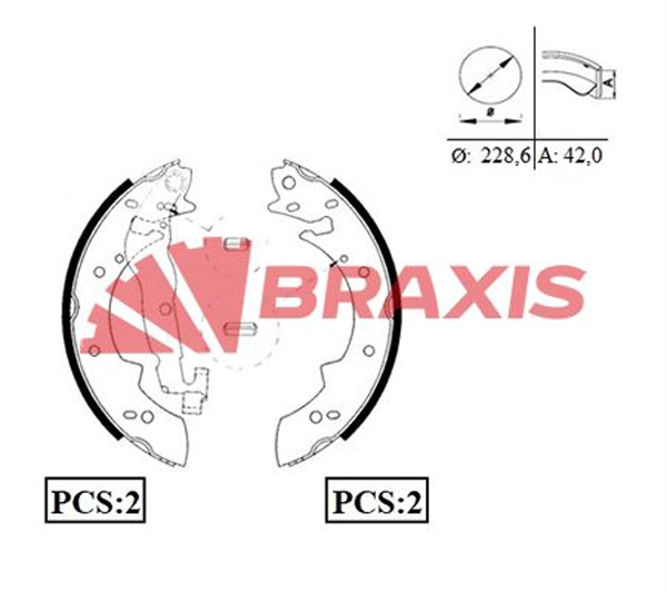 Arka Fren Balatasi Pabuc R21 Concorde P305 P405 | BRAXIS AC0053 | OEM 7701202381