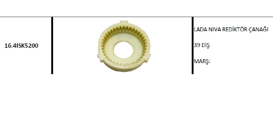 Marş Redüktör Çanağı Lada Nıva, 39 Diş | OEM 16.4ISK5200