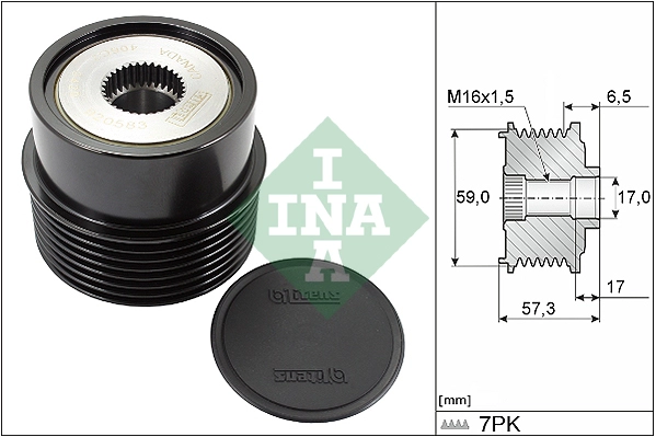 Alternator Kasnagi (Rulmanli) Ford Transit V184 2.4 Di Tdi Tdci 01>07 (Takviyeli) | LITENS 920583 | OEM 2C1U10A352AA