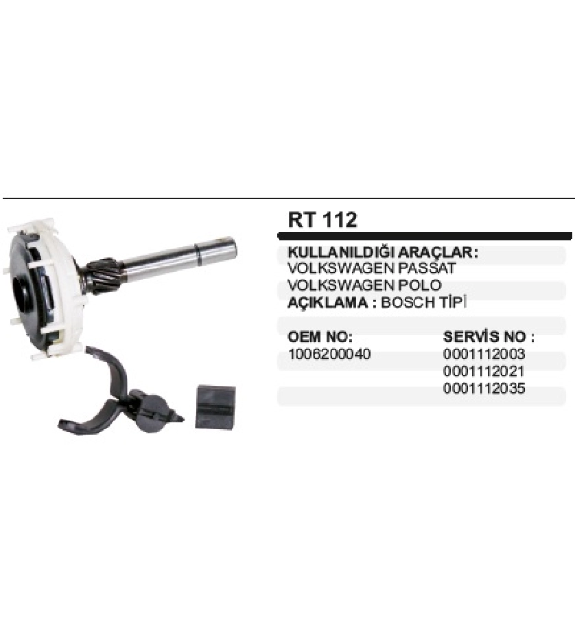 Bosch112 Seri Passat, Polo Redık Takım | OEM RT112
