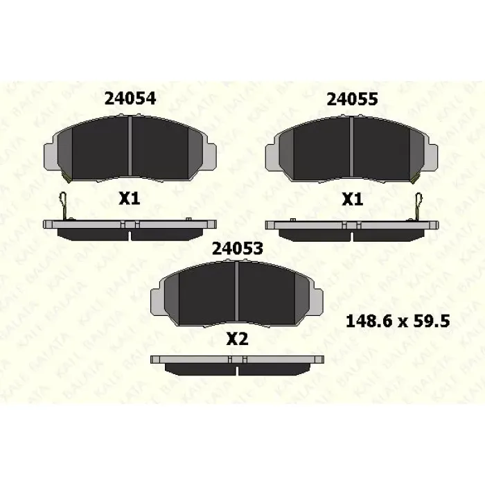 On Fren Balatasi Honda Civic 1.4-1.6-1.8 Hb-Sedan 2006-> Civic (FB7) 2012-> Honda Frv 2006-> | KALE B 24053 170 05 ANS | OEM 45022-SNB-E00 06450S6EE50 45022S6EE50 45022S7AE00