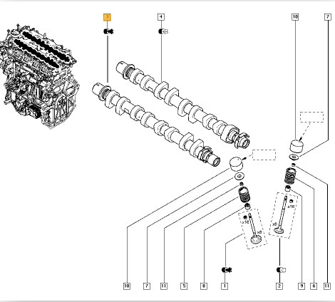 Eksantrik Mili Emme Renault Captur Clio Kadjar Kangoo Megane 1.2TCE Mercedes W415 Nissan Qashqai 1.2 Dig-T | ESTAS EST45124 | OEM 130209609R 2000500000 1302000Q0J 130201169R 130209682R