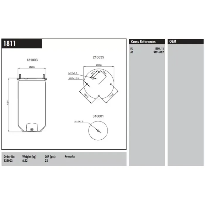 Metalli Koruk | CONNECT MD 1811 | OEM 130003