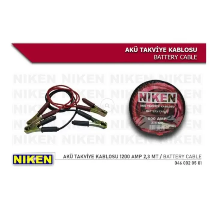 Aku Takviye Kablosu (Takim) 2,3 Mt 1200 Amper | NIKEN 046 002 05 01