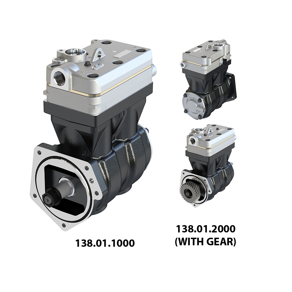 Komple Kompresor Çift Kafa Volvo FH12 FM12 NH12 | A-TECH 138.01.1000 | OEM 20701801 1300010001 01.06.004 4127040080 4127040010 4127040040 4127040050