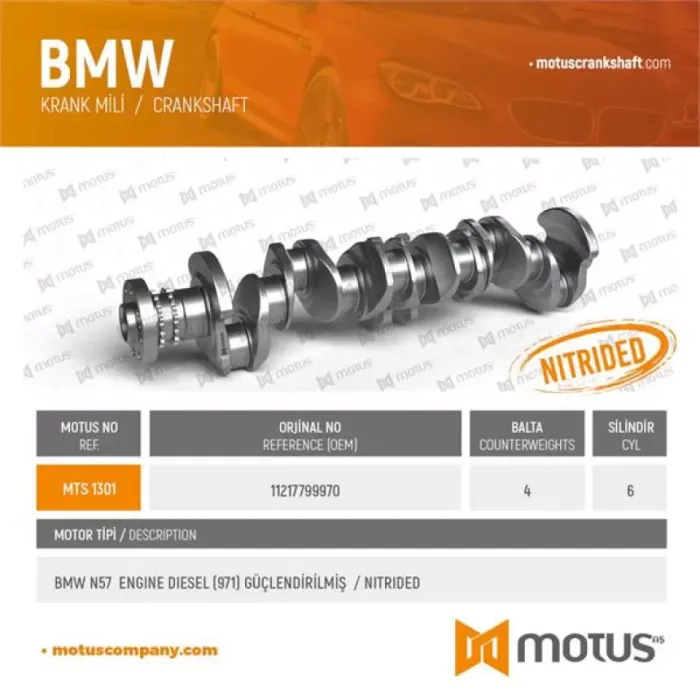 Krank Mili Guclendirlmis BMW B57 G20 G01 G05 G06 15> | MOTUS 1301 | OEM 11218571851