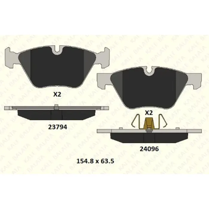 Fren Balatasi On BMW E81 E82 E87 E88 E90 E92 E93 | KALE B 24096 203 05 MSH | OEM 34116777772