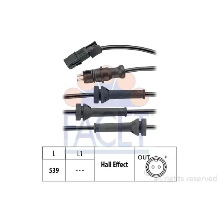 ABS Kablosu Sensoru On Sag Sol Laguna 2 | FACET 21.0054 | OEM 8200346992