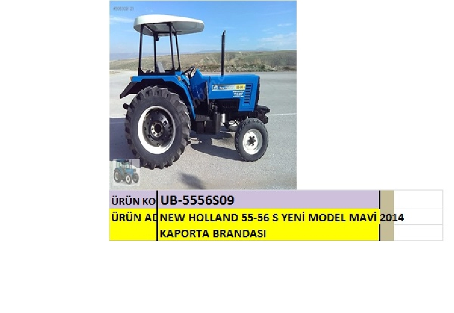 Branda Kaporta Traktör - New Holland 55-56 S Yeni Model Mavi 2014 | OEM UBN5556S01