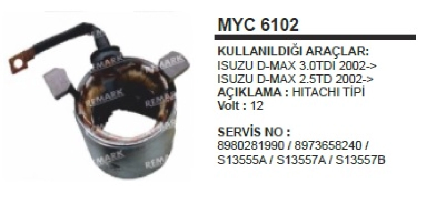 Govdelı Yas Hıtac 12V Isuzu D-Max 2,5 Td | OEM MYC6102