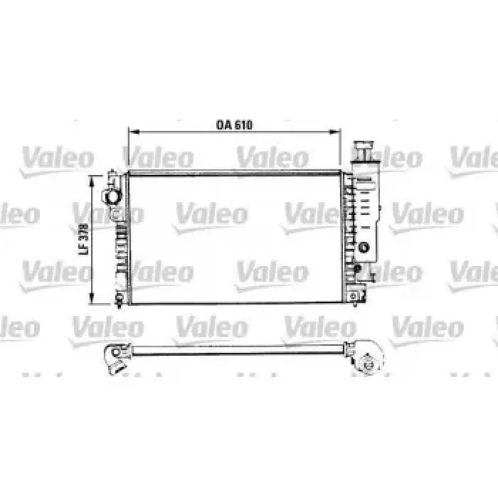 Motor Radyatoru Mekanik P405 YM 1,6 / 1,8 8V Klimali 92> Olcu: (630 377,5*23) | VALEO 730575 | OEM 1301G4