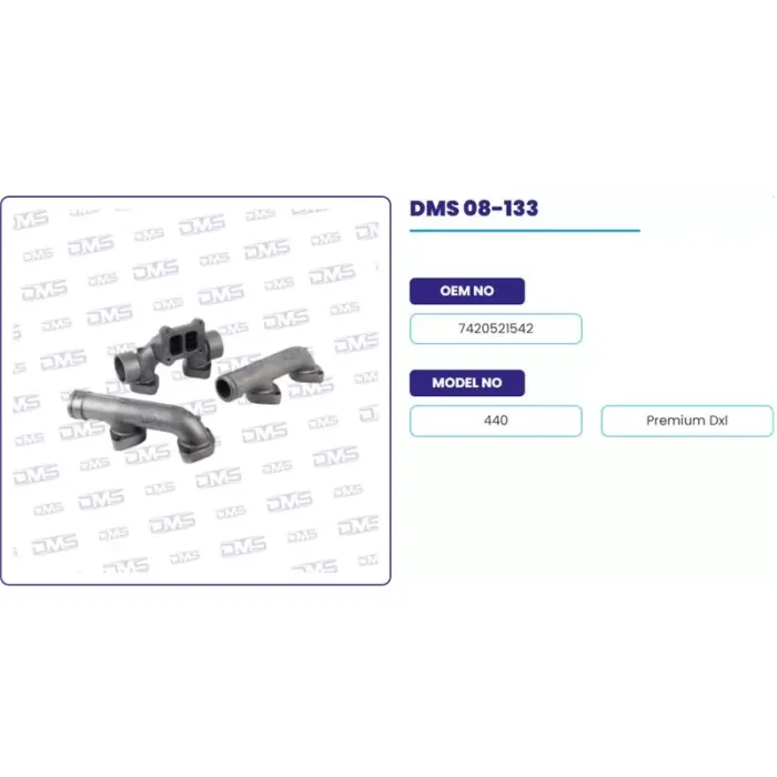 Egzoz Manifoldu Takim Renault Truck Dxi 440-460 T Seri̇ 460 | DEMOSAN 08-133 | OEM 7420521542-7420521542 7421955870 7421955874 7421955878