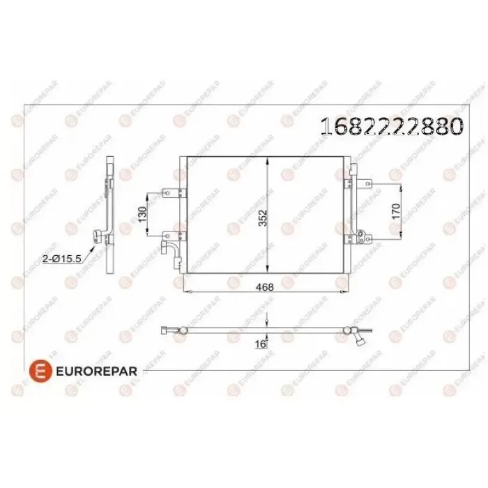 Klima Radyatoru (Kondanser) Albea 1,3 Multijet 02-> | EUROREPAR 1682222880 | OEM 51722816