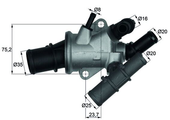 Termostat (88°) Doblo 1,9D | MAHLE TI16588 | OEM 46758434-46792658