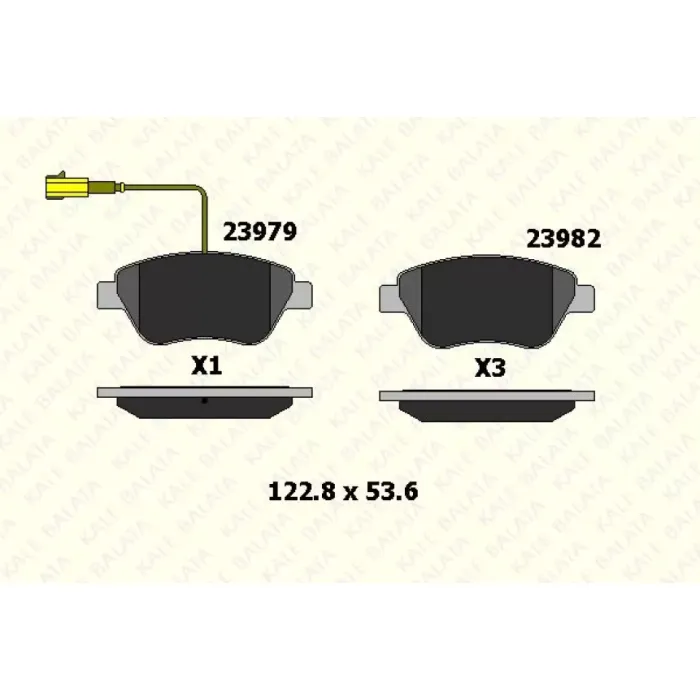 On Fren Balatasi Fiat Bravo 2 Fiorino Panda Stilo 05> CitroËN Nemo 10> Peugeot Bipper 10> | KALE B 23982 178 35 ANS | OEM 71752983 71754802 4254.C8
