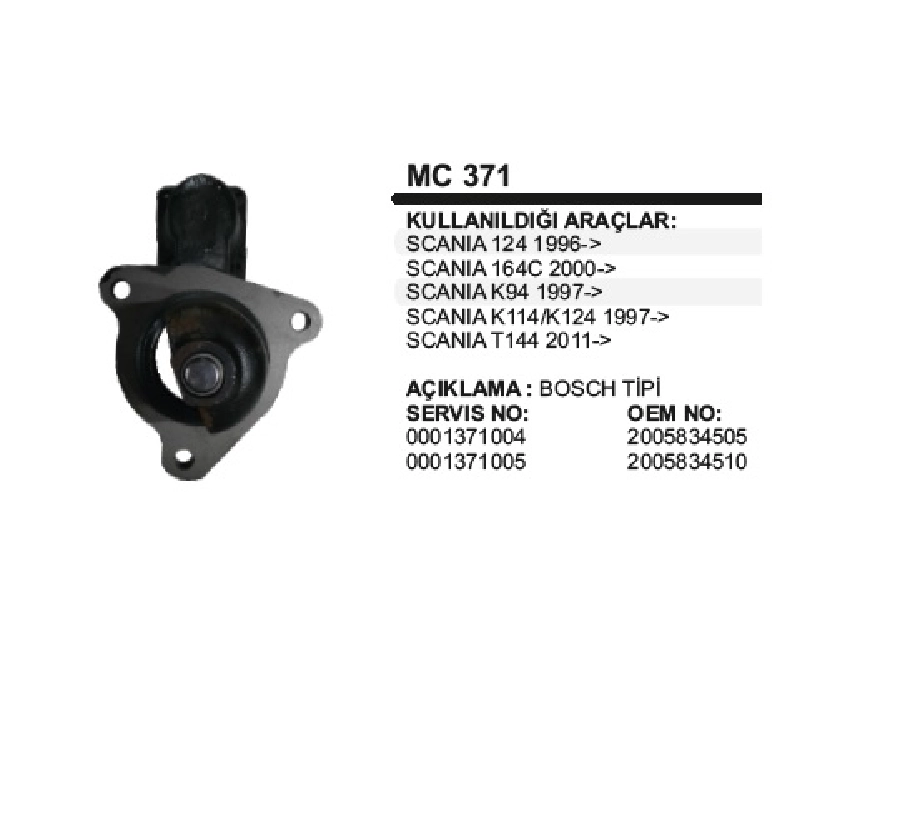 Scania 114, 164, T94, 144 - 1998 Pin Kap | OEM MC371