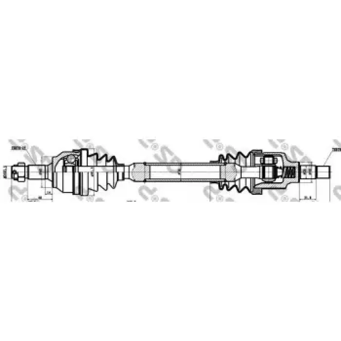 Aks Sol Komple P206 (Dis Freze: 25, Ic Freze: 22, Boy:601MM, Conta Capi: 60MM)TU5JP4 (1,6 16V) ABS"Siz | GSP 245138 | OEM 3272AA 3272AC