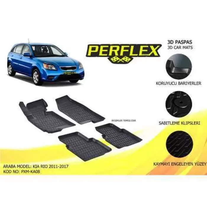 Paspas 3D Havuzlu 10-Mat Kia Rio 2011-2017 | PERFLEX PXM-KA08