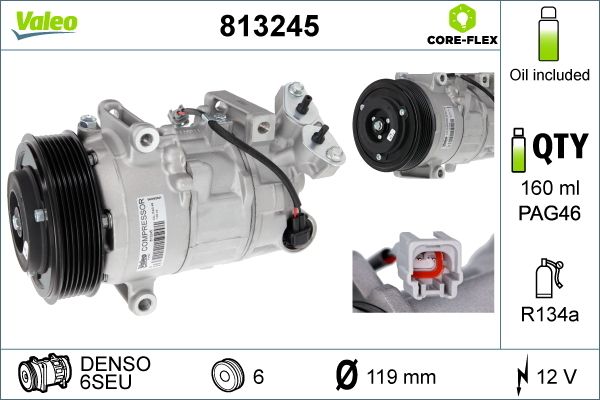 Klima Kompresoru Megane III Megane CC Scenic III Grand Scenic III | VALEO 813245 | OEM 8200956574 8200956574 7711497391 7711497391