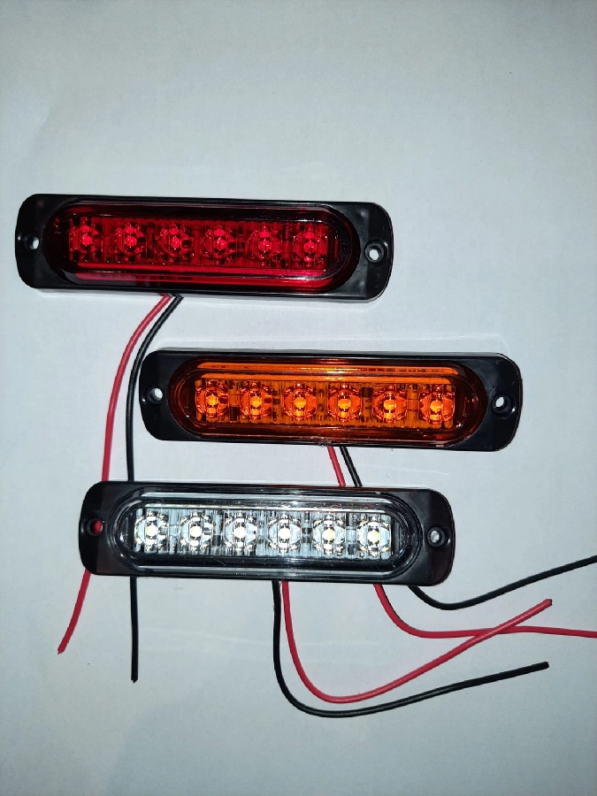 Çakar Lamba 6 LED Mercekli Sarı 12-24 Volt | OEM FR1272S