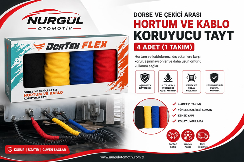 Dorse Elektrik Kablo ve Hortum Kılıfı Çorabı KIRMIZI,MAVİ,SARI,SİYAH (4ADET)