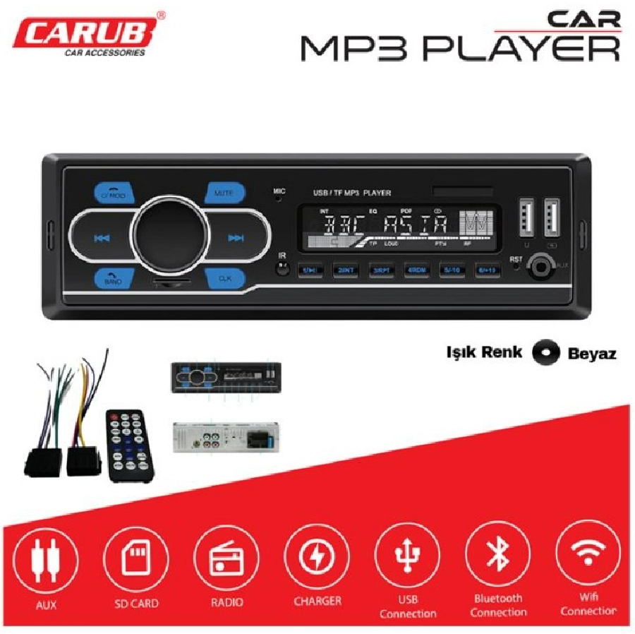 Oto Teyp USB Çalar 12V Beyaz Işık | OEM BR2749953