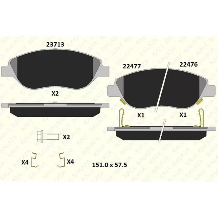 On Balata Egea Ym Bravo 1.4 1.6D 1.9D 2.0D 08> Delta 1.4 10> 1.6D 08>11> Buyuk Tip (8 Adet Klips Dahil) | KALE B 22476 194 15 ANS | OEM 77367923 77368553