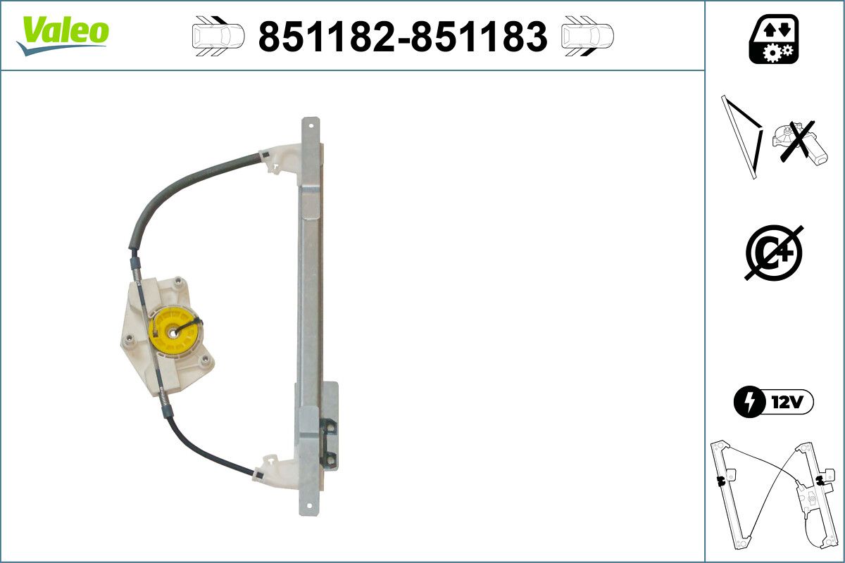Cam Mekanizmasi (On) / (Sol) Audi A3 (1996>4 / 2003) | VALEO 851182 | OEM 8L4837461