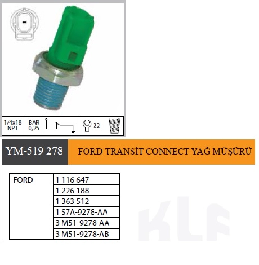 Ford Transit Connect Yağ Müşürü 1116647 1226188 1363512 1S7A9278AA 3M519278AA 3M519278AB | OEM YM-519278