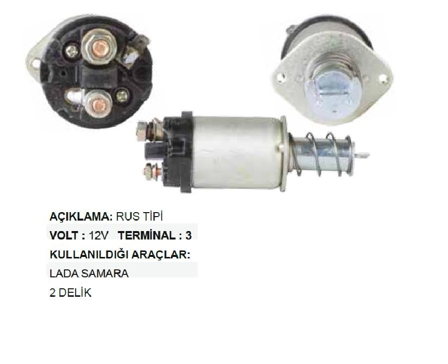 Marş Otom 12V Rus Tipi Lada Samara 2 Delık 3 Terminal Lada Vega - Rover -Defender Land Rover | OEM SP150