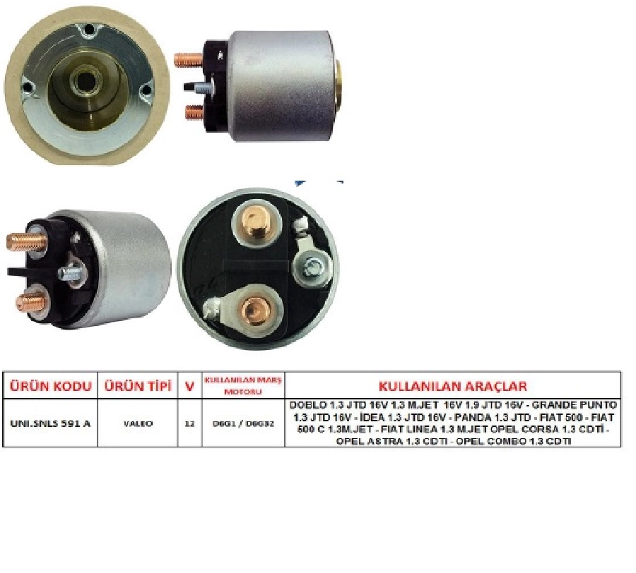Marş Otom. 12V Valeo Tipi Fiat Doblo 1.3 JTD 16V 1.3 M Jet 16V 1.9 JTD 16V - Grande Punto 1.3 JTD 1 | OEM VALEO 594773