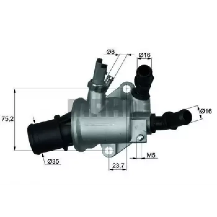 Termostat (88°) Astra H Vectra C Zafira B Signum Z19DT Z19DTH Alfa 159 Grande Punto Croma | MAHLE TI14388 | OEM 55202510-1338039-1338154-55187784