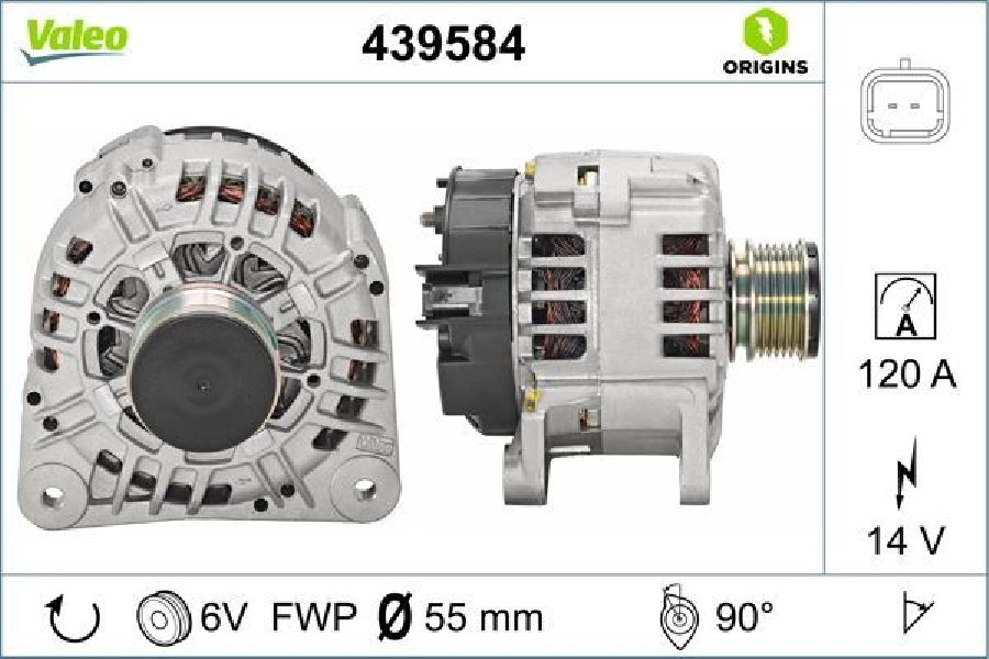 Alternatör 14V 125A Clio 4 2012 ve sonrası Captur I 2013 ve sonrası Symbol 3 2013 ve sonrası Fluence 2010 ve sonrası Megane 3 2010 ve sonrası Logan 2 2012 ve sonrası | OEM 439584