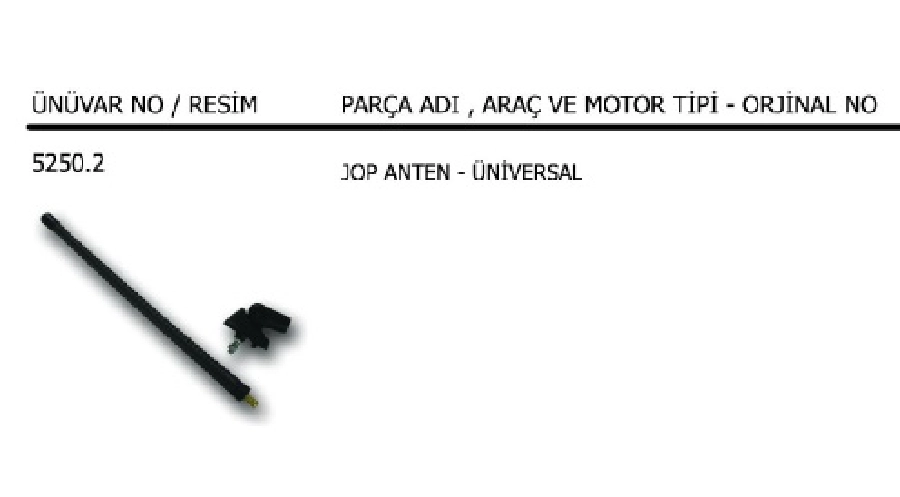 Jop Anten Universal | OEM 5250-2
