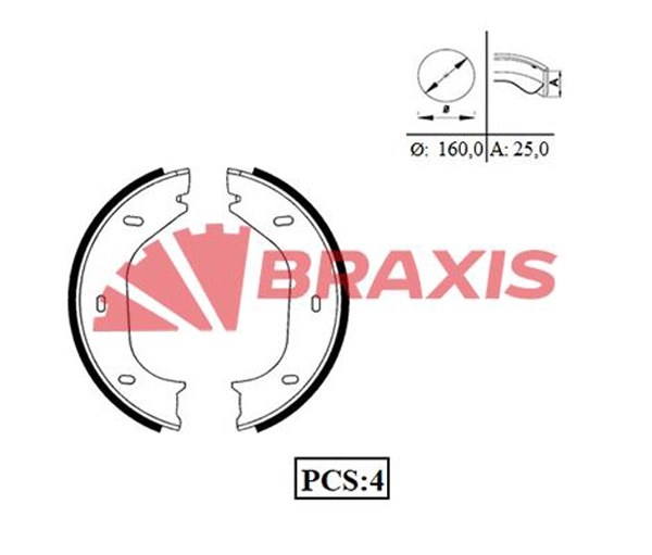 Fren Balatasi Arka (Park Freni Pabucu) W116 76>80 W126 85>91 W123 79>85 R107 74>85 C107 74>81 | BRAXIS AC0042 | OEM A1164200020