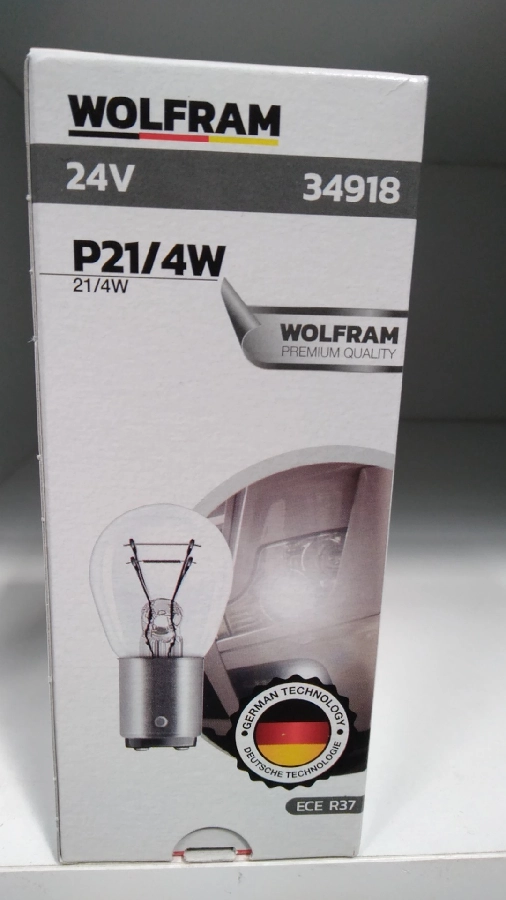 Ampul 24V P21, 4W 21, 4W BAZ15d 1016 Ampul Yan Tırnak (MAN) | OEM 34918