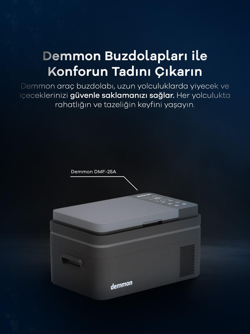 Demmon Araç İçi Buzdolabı 25 Lt 12, 24, 220 Adaptörlü
