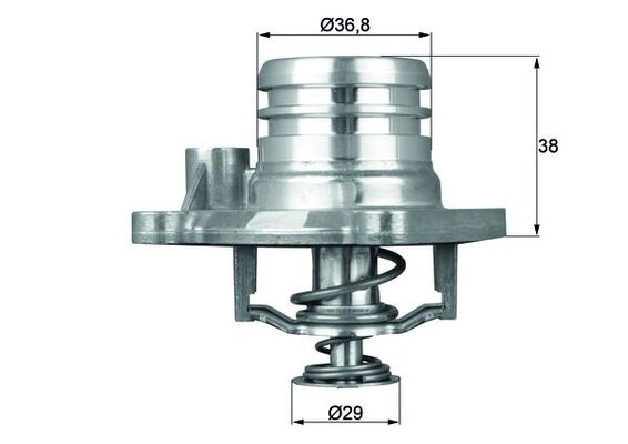 Termostat (92°) Agila 1,0 / 1,2 / 1,0 16V / 1,2 16V 00> | MAHLE TI1392 | OEM 1338004-9158251