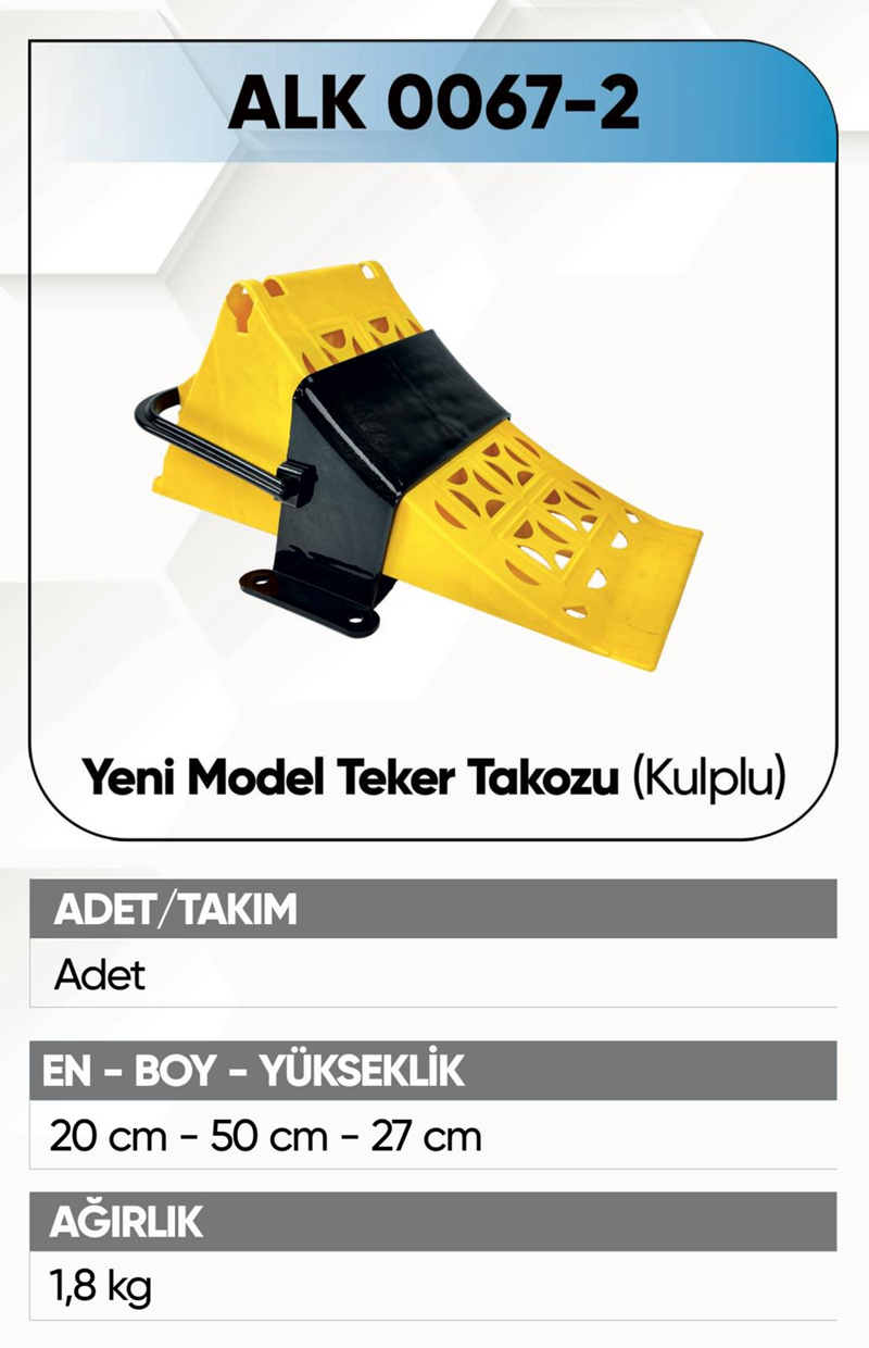 Alkotek Y.m Teker Takozu Kulplu B.kalite