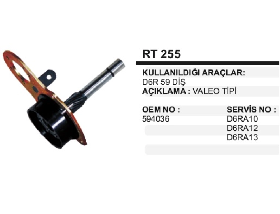 Valeo D6R 59 İnce Dış Redıksıyon Setı ( 13 Diş Kollektöre Göre ) | OEM RT255